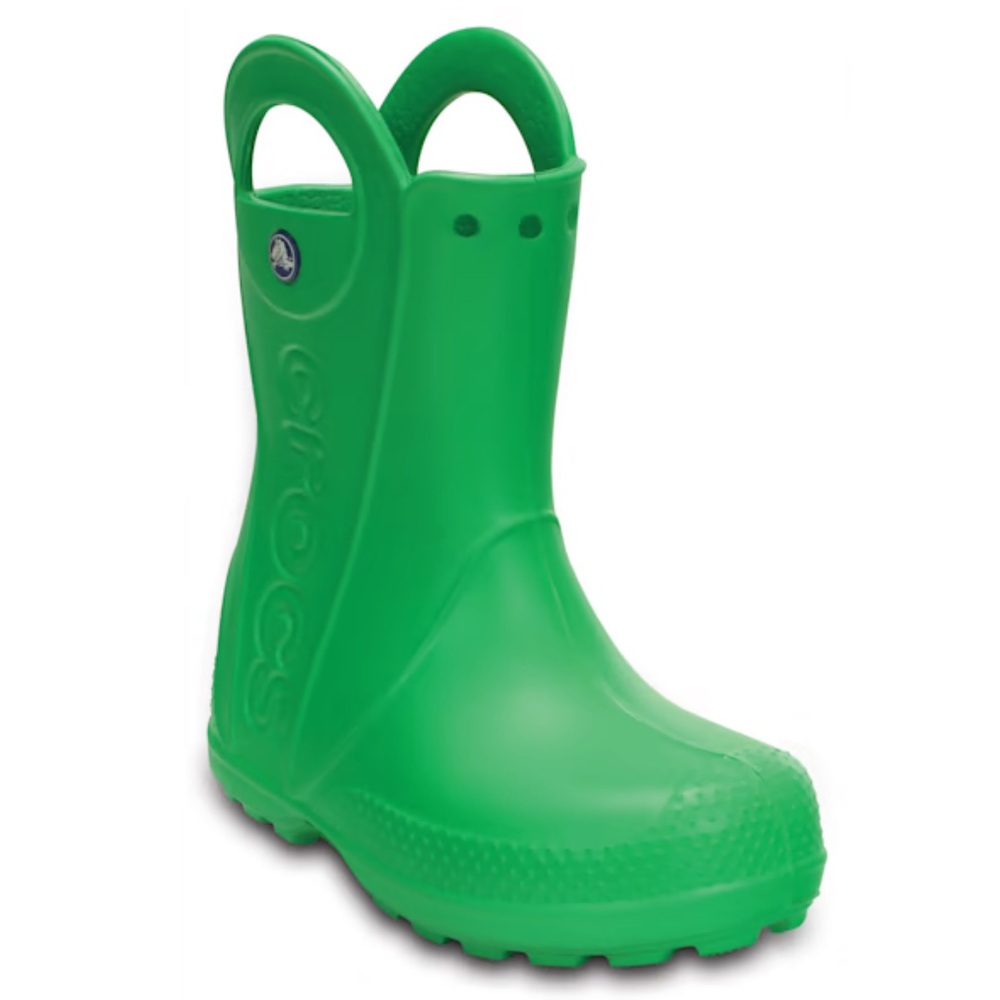 CROCS | Kids Handle It Pull On Rain Boots in Grass Green (Size 13)